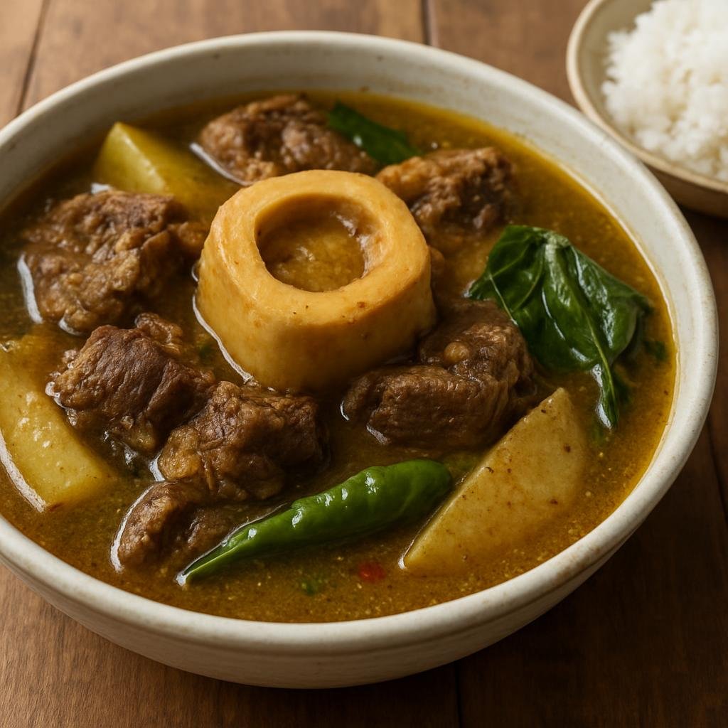 Entree: Philippines – Visayas – Kansi (Visayan sour beef shank and bone marrow soup stewed with native souring fruit) recipe
