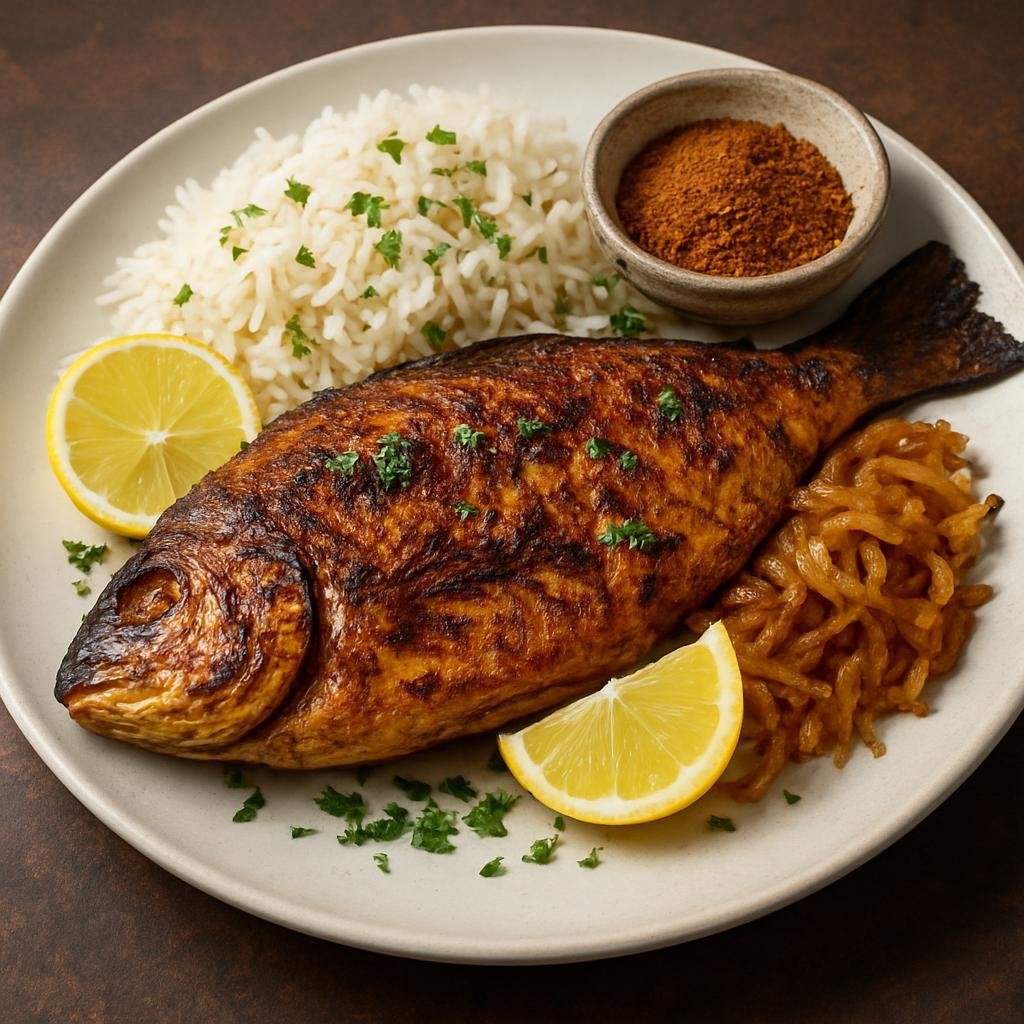 Entree: Iran – Persian Gulf Coast – سمك مشوي ➤ Samak Mashwi (Grilled Gulf-style marinated fish with citrus and warm spices) recipe