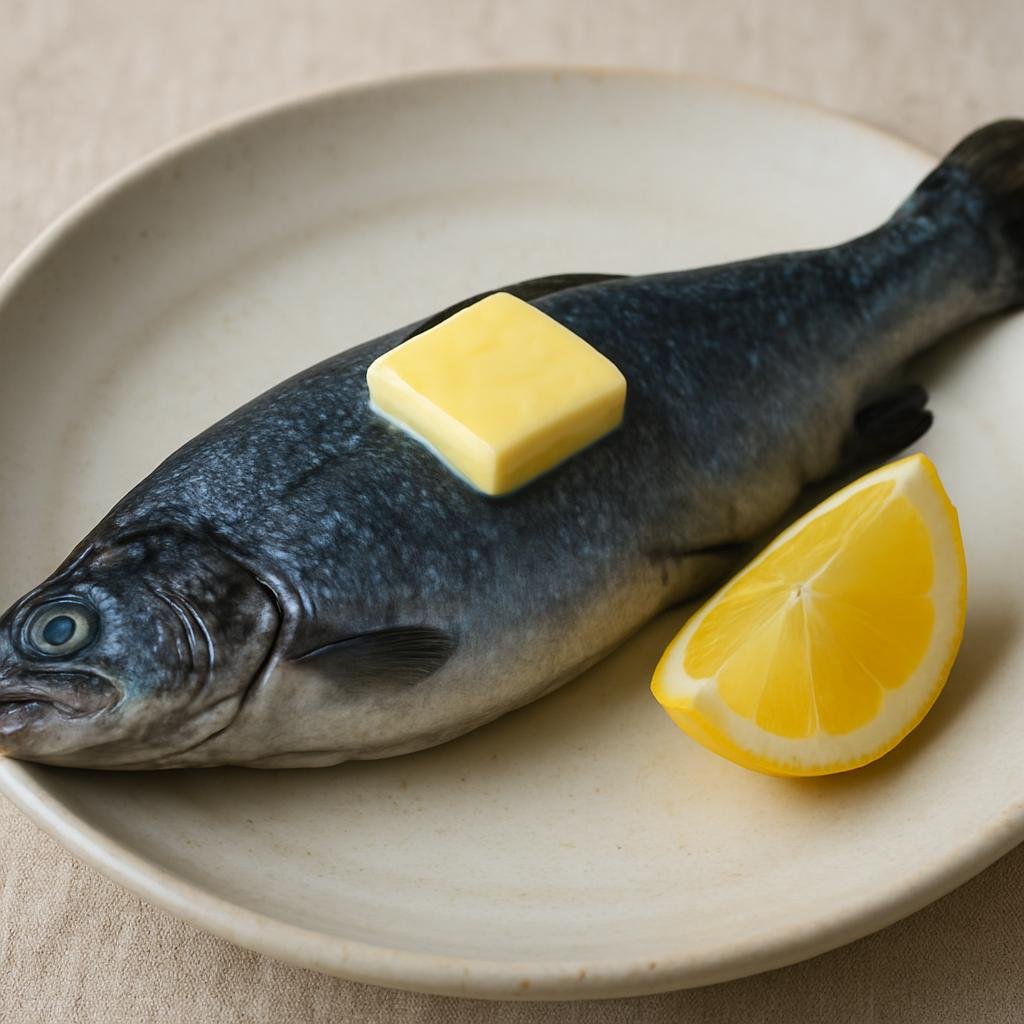 Entree: France – Champagne – Truite au Bleu (Whole trout briefly poached so the skin turns blue-black, served simply with butter and lemon) recipe