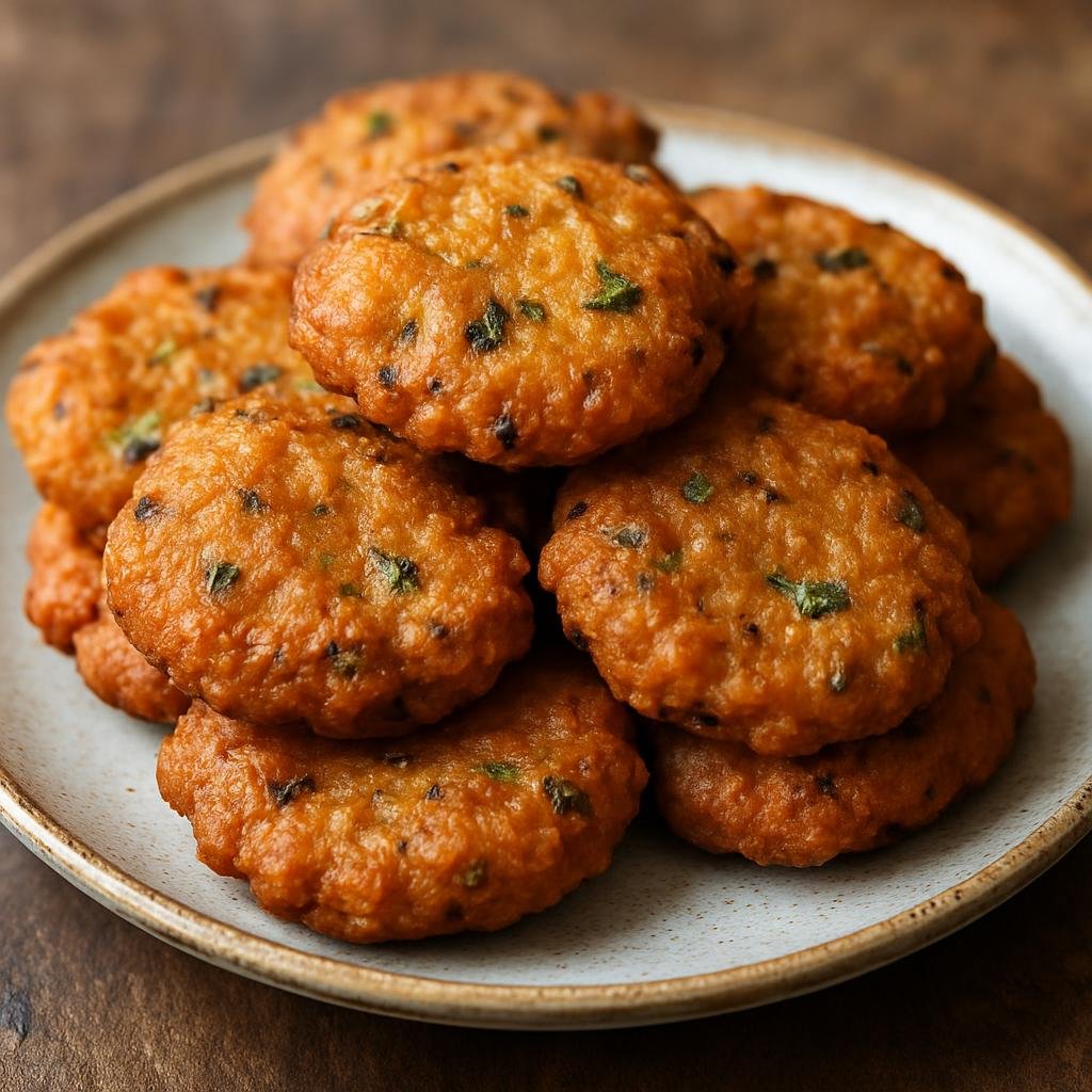 Entree: India – Chhattisgarh – बरा ➤ Barā (Savory deep-fried spiced lentil fritters from Chhattisgarh) recipe