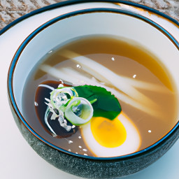 Soup: Japan – 卵スープ ▶ Tamago Supu (Silky Ginger-Sesame Egg Ribbon Soup with Shiitake) recipe