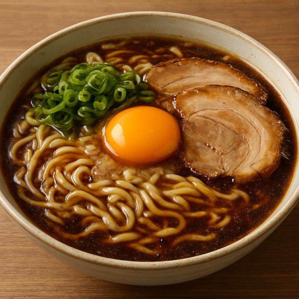 Entree: Japan – Shikoku – 徳島ラーメン ➤ Tokushima Ramen (Regional ramen from Tokushima with a soy-forward pork broth, back fat, thicker noodles, and raw egg topping) recipe