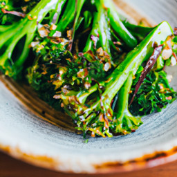 Side Dish: United States – Charred Broccolini with Lemon-Almond Gremolata recipe