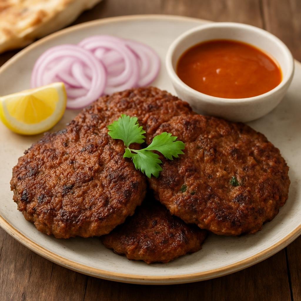 Entree: Pakistan – Punjab – چپلی کباب ➤ Chapli Kabab (A spiced, flattened pan-fried minced meat patty from Pakistan's Punjab) recipe