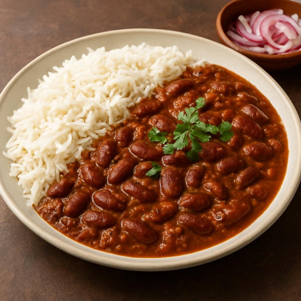 Entree: India – Delhi & NCR – राजमा चावल ➤ Rajma Chawal (Spiced red kidney bean curry served with steamed basmati rice) recipe