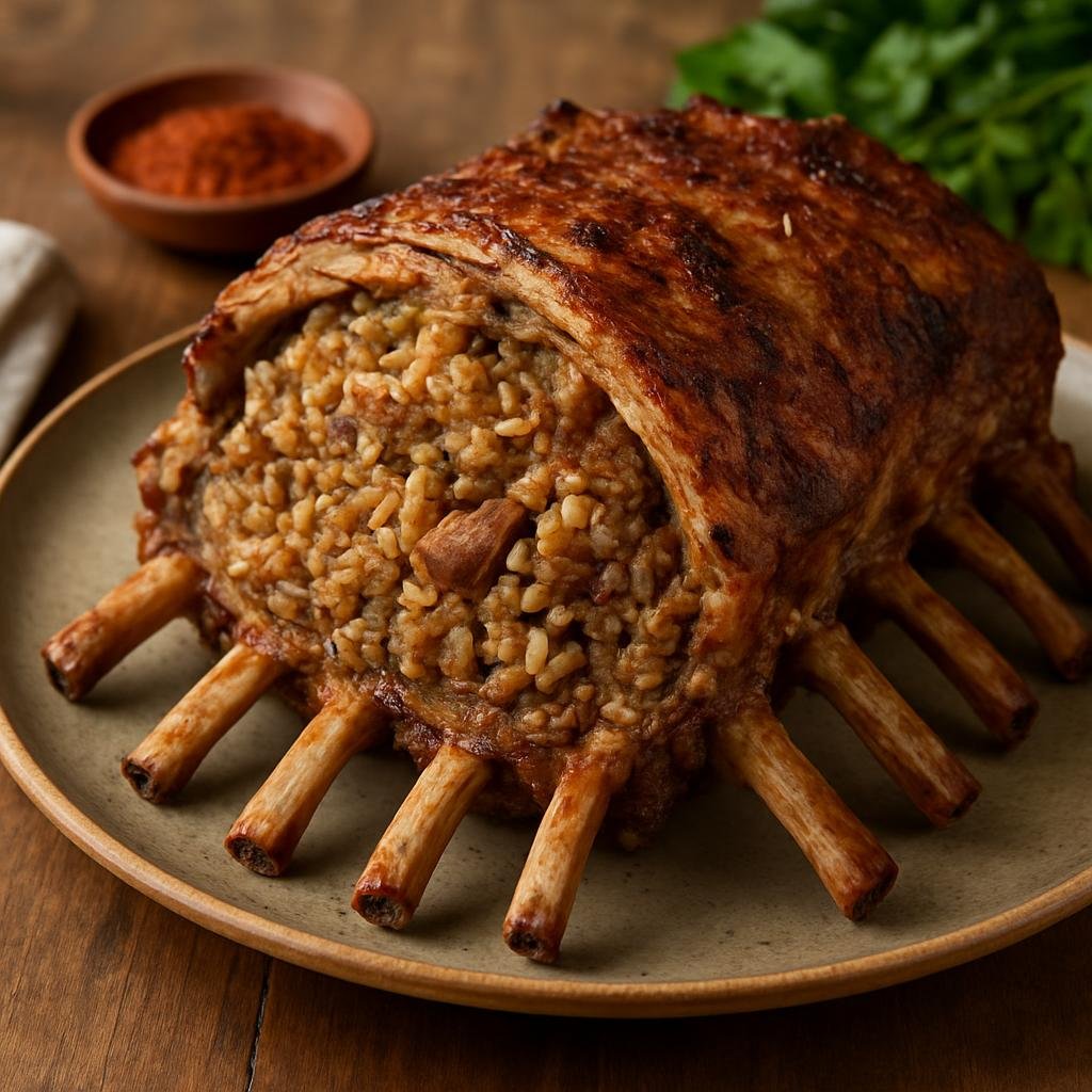 Entree: Turkey – Turkish Kurdish Cuisine – Kaburga Dolması (Lamb rib stuffed with spiced rice and meat then roasted) recipe