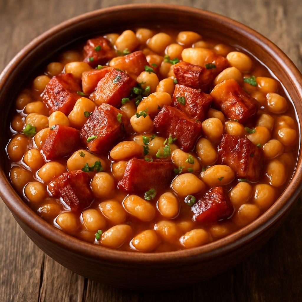 Entree: Canada – Quebec – Fèves au lard (Slow-baked sweet-and-salty navy beans with pork and maple syrup) recipe