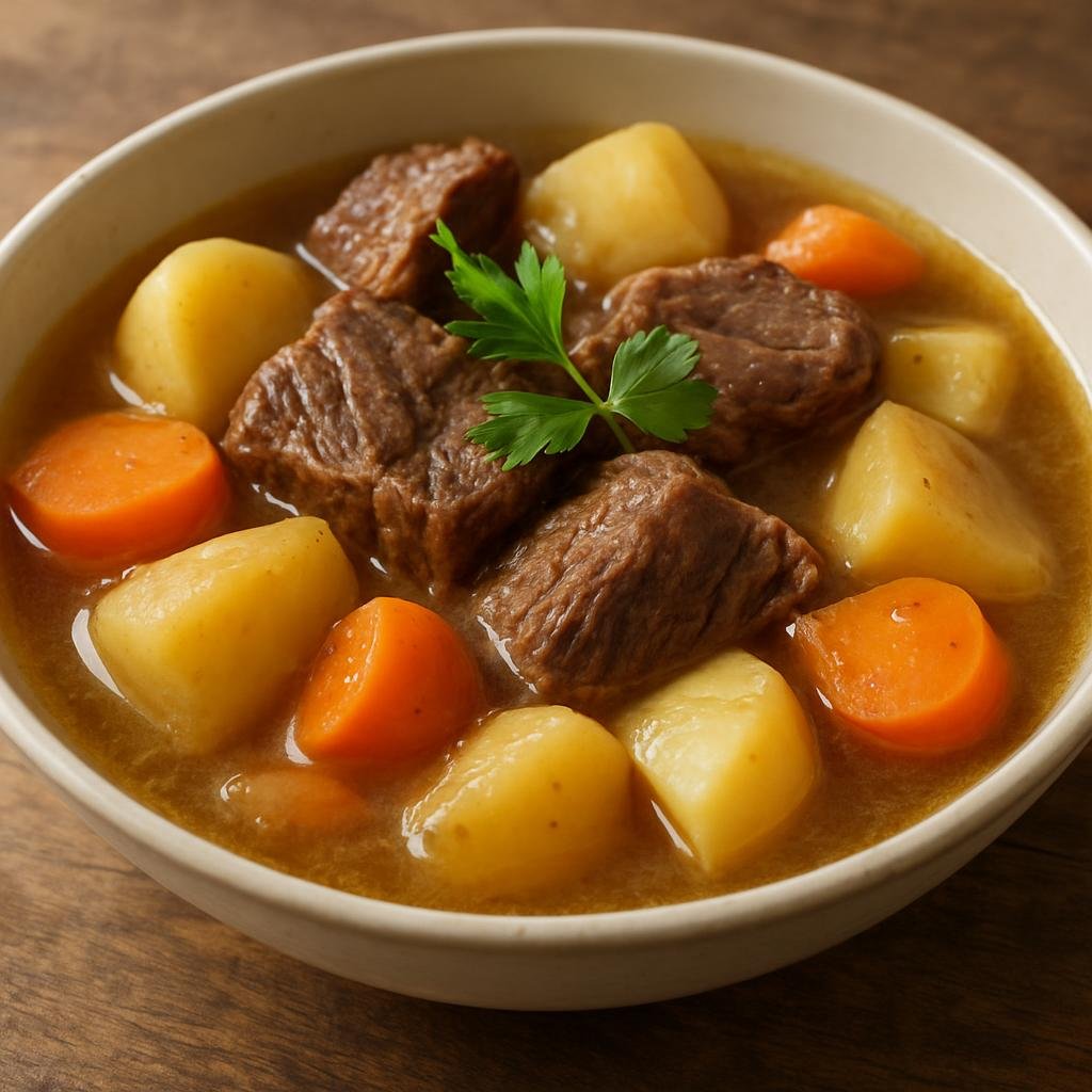 Entree: Canada – Quebec – Bouilli (Traditional Quebec boiled beef and root-vegetable pot served in its cooking broth) recipe
