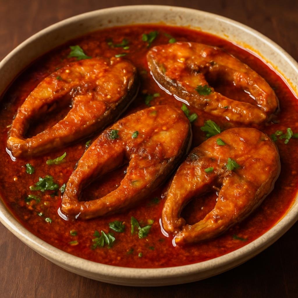 Entree: Pakistan – Sindh – سنڌي مڇي جو سالن ➤ Sindhi machhi jo saalan (Spicy tamarind-and-tomato fish curry from Sindh) recipe