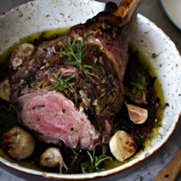 Entrée: United States – Roast Leg of Lamb with Garlic and Rosemary recipe
