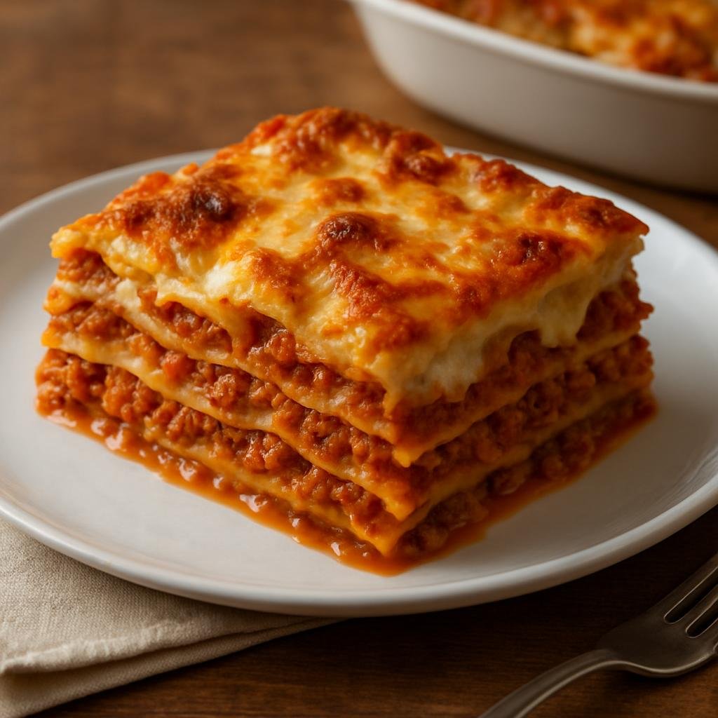 Entree: Italy – Marche – Vincisgrassi (Baked layered pasta with rich meat ragù and béchamel from the Marche region) recipe