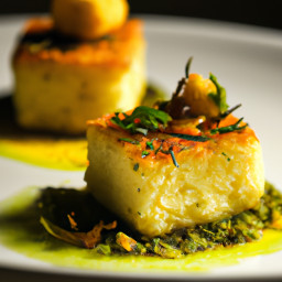 Appetizer: Italy – Quadrotti di Polenta Dorata con Gremolata al Limone e Capperi (Golden Polenta Squares with Lemon-Caper Gremolata) recipe