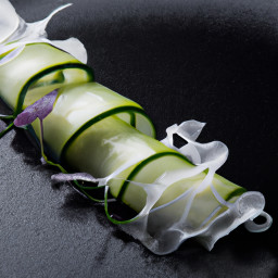Appetizer: China – 凉拌黑醋拍黄瓜与白萝卜丝 ▶ Liangban Heicu Pai Huanggua Yu Bai Luobo Si (Chilled Black Vinegar Smashed Cucumber and Daikon Ribbons) recipe
