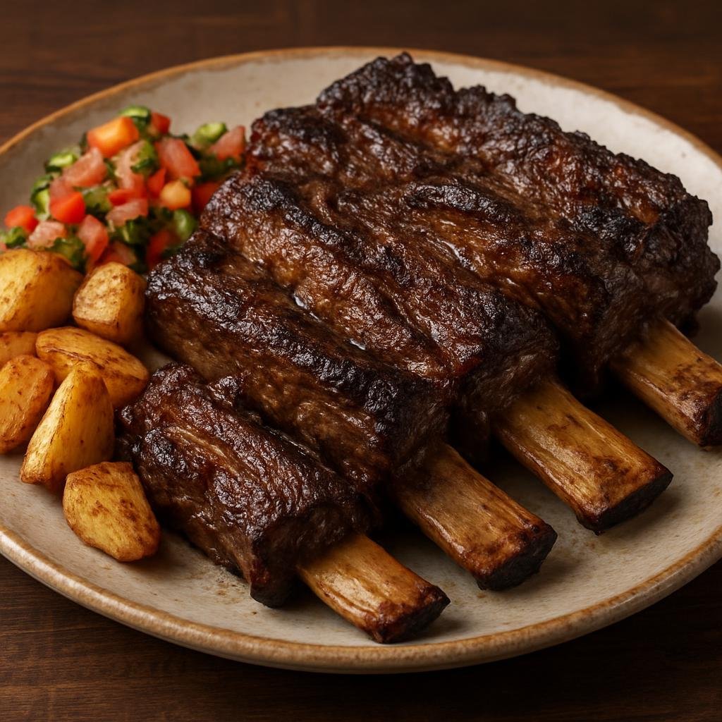 Entree: Brazil – Parana – Costela Fogo de Chão (Slow-grilled Brazilian beef short ribs cooked over wood fire in churrasco style) recipe