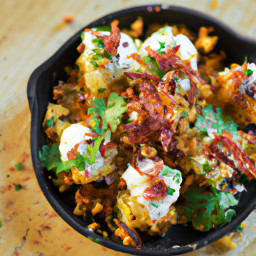 Appetizer: Mexico – Esquites Calientes con Crema de Lima y Chile (Warm Mexican Street Corn Skillet Bites with Lime-Chile Cream) recipe