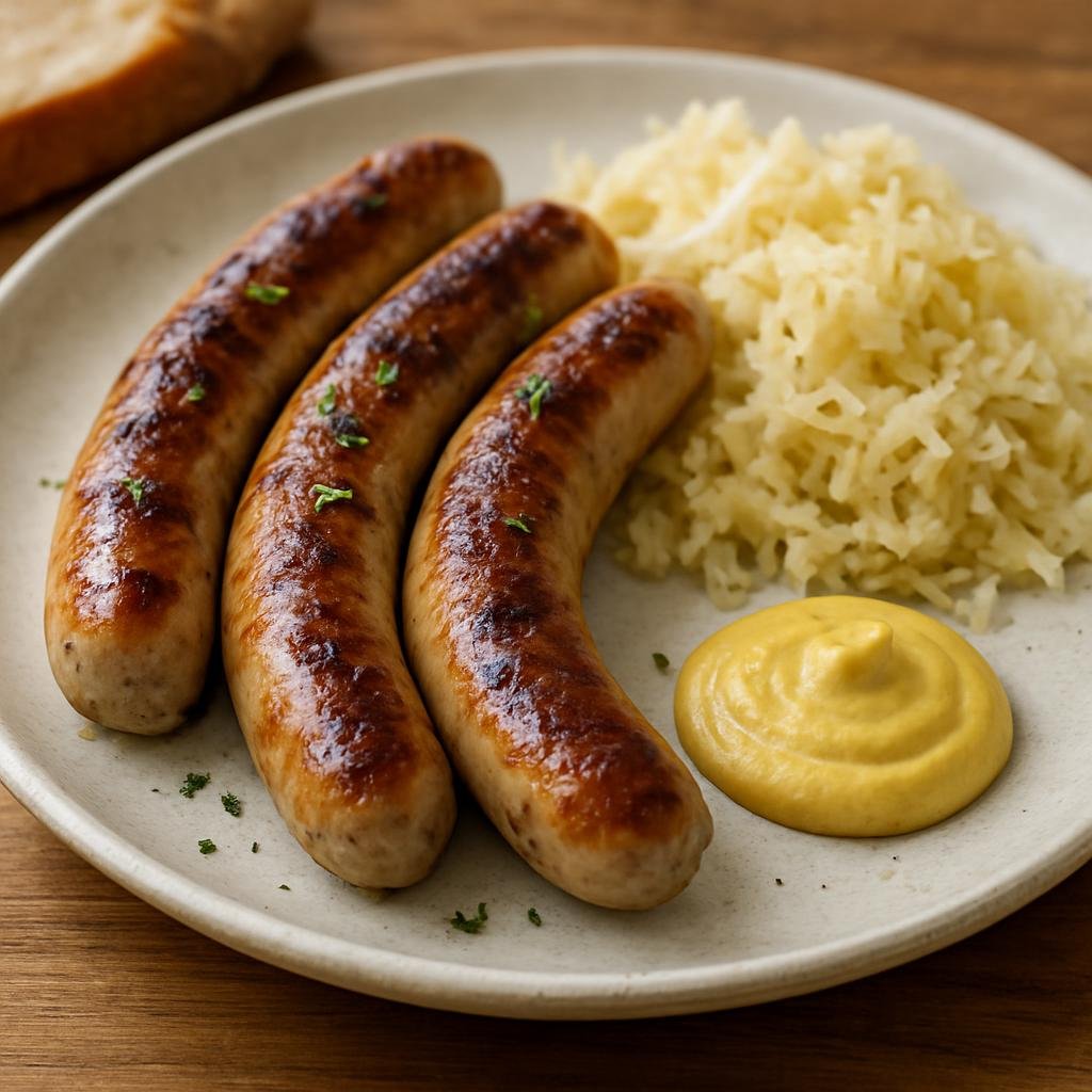 Entree: Germany – Thuringia – Thüringer Rostbratwurst (Traditional Thuringian grilled pork sausages flavored with marjoram) recipe