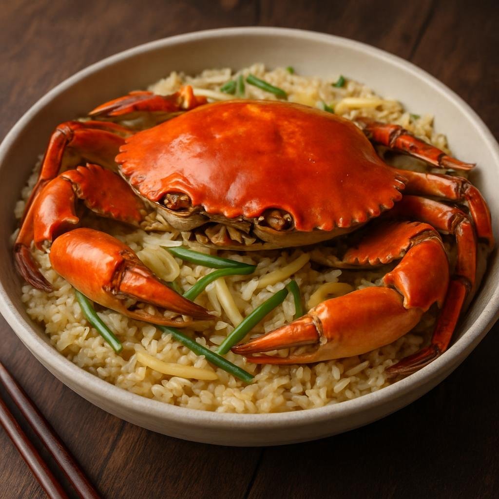 Entree: China – Jiangsu – 黄酒蒸蟹 ➤ Huángjiǔ zhēng xiè (Whole freshwater crabs steamed with Chinese yellow rice wine and aromatics) recipe