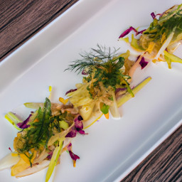 Appetizer: United States – Fennel-Apple Slaw Endive Boats with Cider-Dijon Vinaigrette recipe