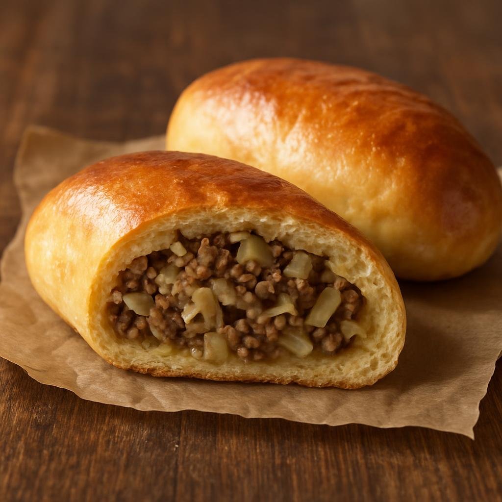 Entree: United States – Great Plains – Runza (Yeast-risen bread pockets filled with seasoned ground beef, onions, and cabbage) recipe