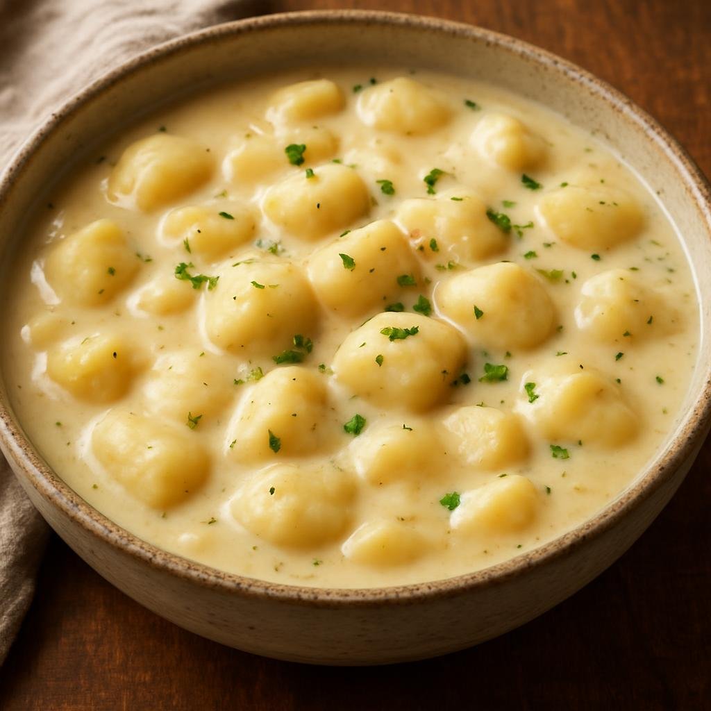 Entree: United States – Great Plains – Knoephla (Hearty creamy potato stew with small soft dumplings) recipe