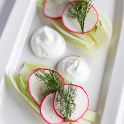 Endive Cups with Cucumber, Apple, and Radish Salad and Dill-Horseradish Yogurt recipe