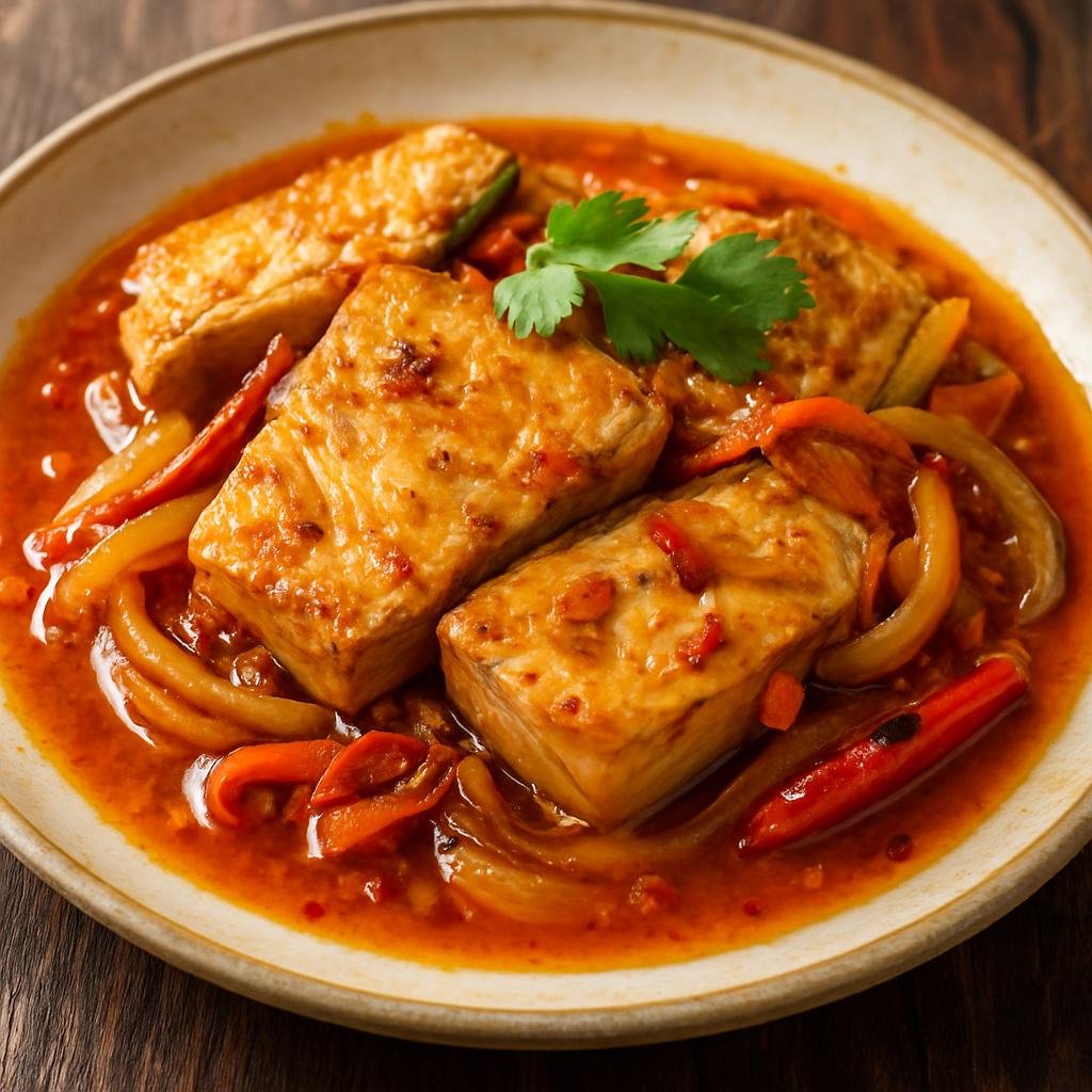 Entree: Mexico – Sinaloa & Pacific Coast – Marlin en Escabeche (Marinated and lightly pickled marlin fillets in a tangy, spiced vinegar and chile sauce) recipe