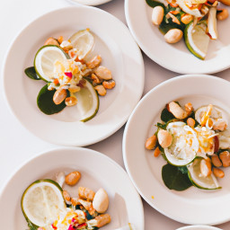 Appetizer: Mexico – Tacitas de Ensalada de Jícama y Cítricos con Cacahuates al Chile y Lima (Jicama-Citrus Salad Cups with Chili-Lime Peanuts) recipe