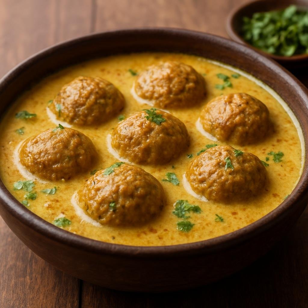 Entree: India – Kashmir – گُشتابہ ➤ Gushtaba (Large Kashmiri spiced meatballs simmered in a creamy yogurt-based gravy) recipe