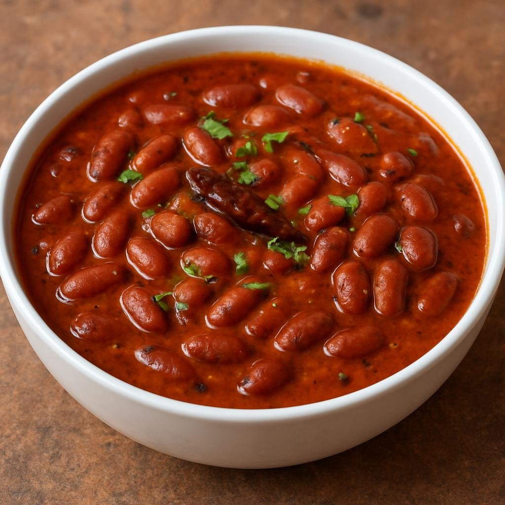 Entree: India – Kashmir – कश्मीरी राजमा ➤ Kashmīrī Rājmā (Kashmiri-style red kidney bean curry simmered in an aromatic spiced gravy) recipe