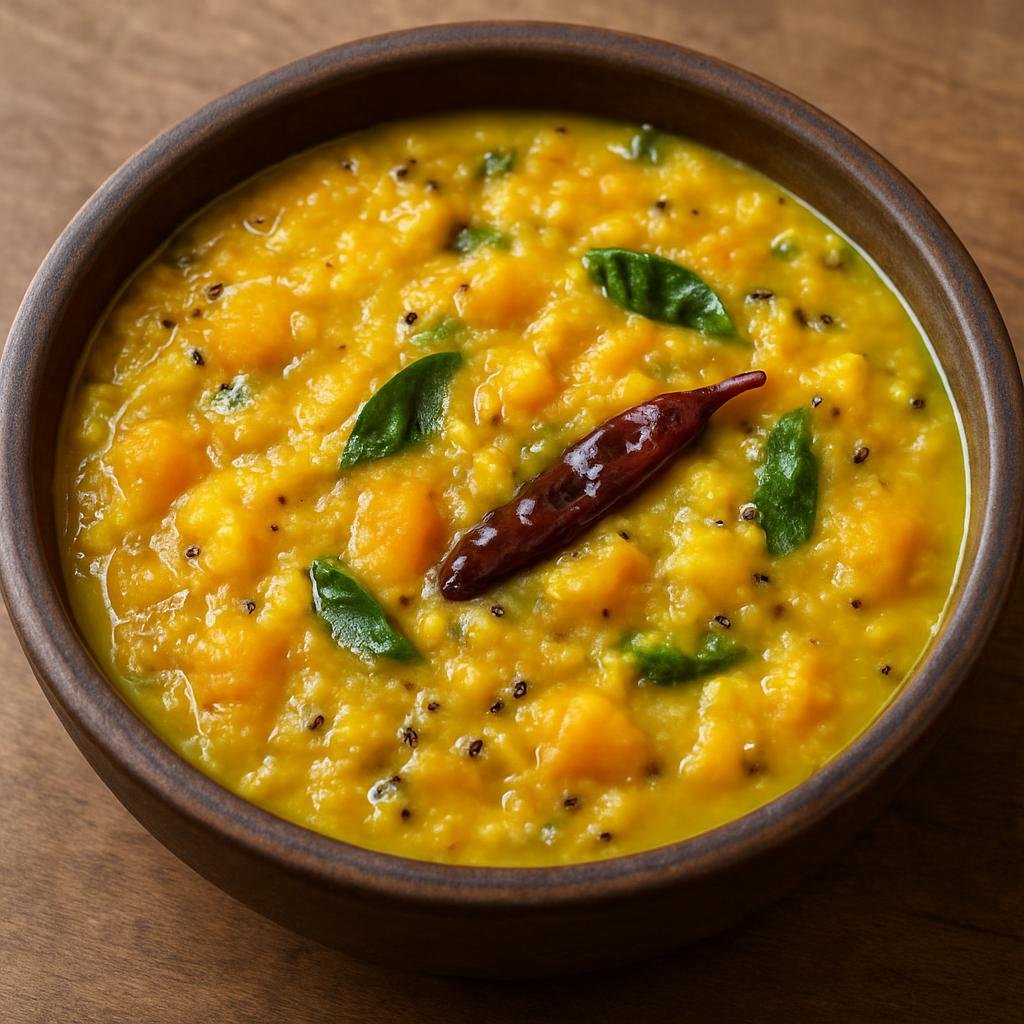 Entree: India – Kerala Travancore – എറിശ്ശേരി ➤ Erissery (Kerala-style coconut and dal curry with mashed pumpkin) recipe