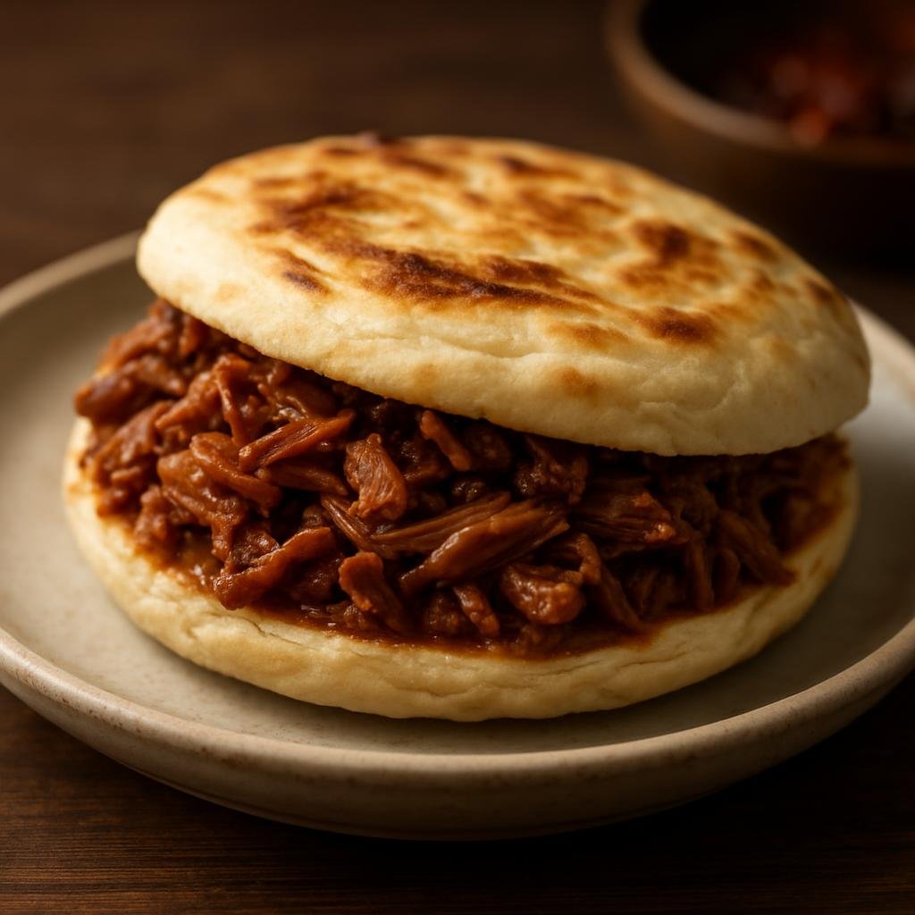 Entree: China – Shaanxi – 肉夹馍 ➤ Ròu jiā mó (Braised spiced pork shredded and stuffed into a crisp wheat flatbread pocket) recipe