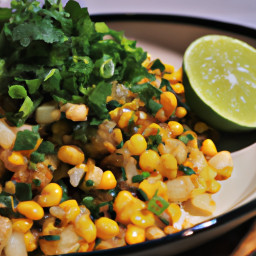 Skillet Corn Stew with Lime and Scallions recipe