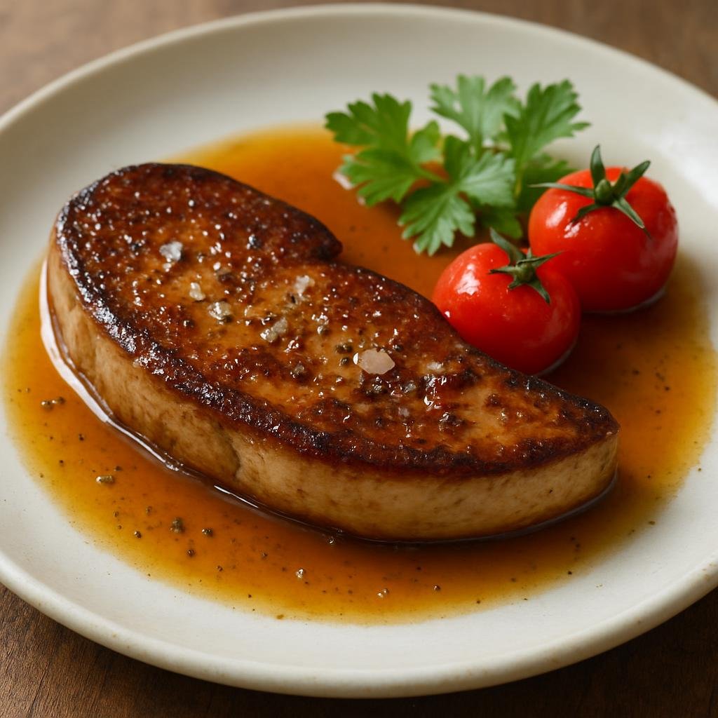 Entree: France – Southwest France – Foie Gras (Rich, buttery fattened duck or goose liver typically served seared or as a terrine) recipe