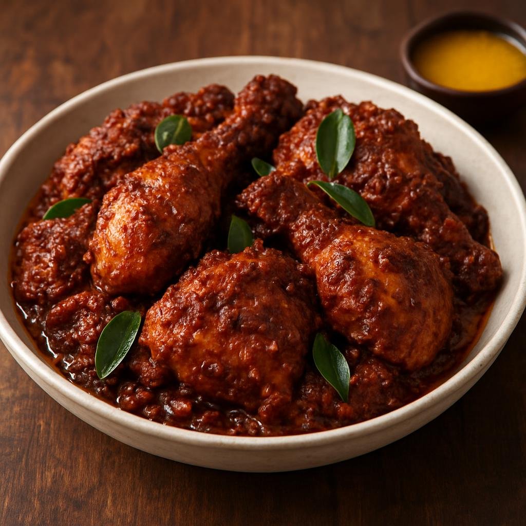 Entree: India – Mangalorean – ಚಿಕನ್ ಘೀ ರೋಸ್ಟ್ ➤ Cikan Ghee Rōsṭ (Mangalorean spicy roasted chicken cooked in clarified butter and roasted masala) recipe