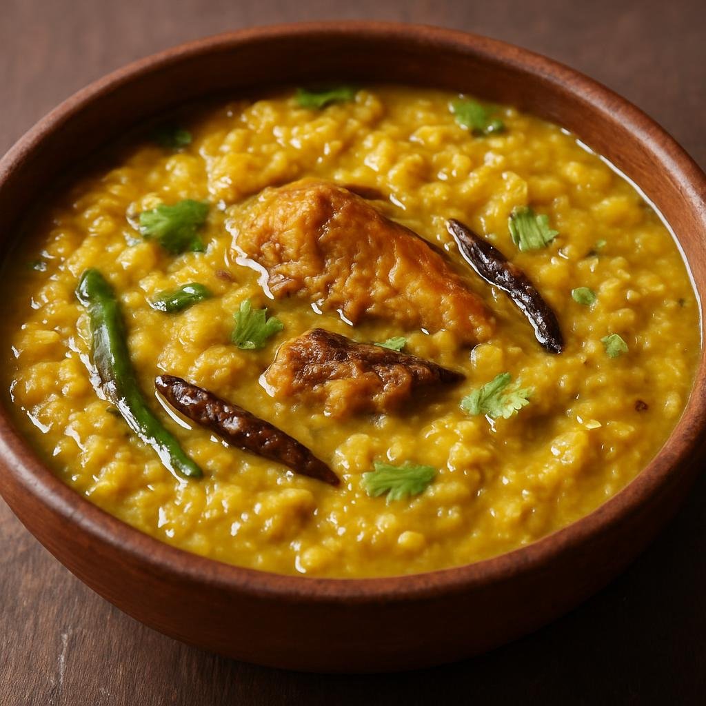 Entree: India – Manipur – Ooti (Thick spiced Manipuri stew of mashed soaked peas and rice flavored with fermented fish and aromatics) recipe
