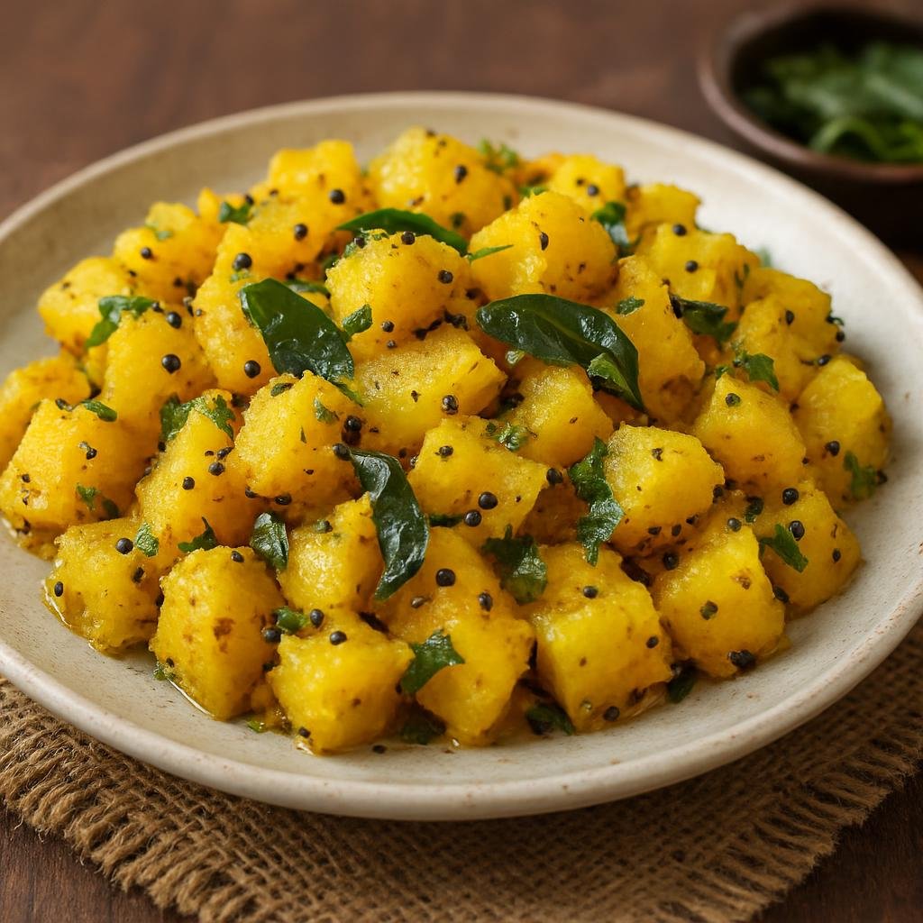 Entree: India – Mumbai & Konkan – बटाटा भाजी ➤ baṭāṭā bhājī (Spiced Maharashtrian potato stir-fry tempered with mustard seeds and curry leaves) recipe