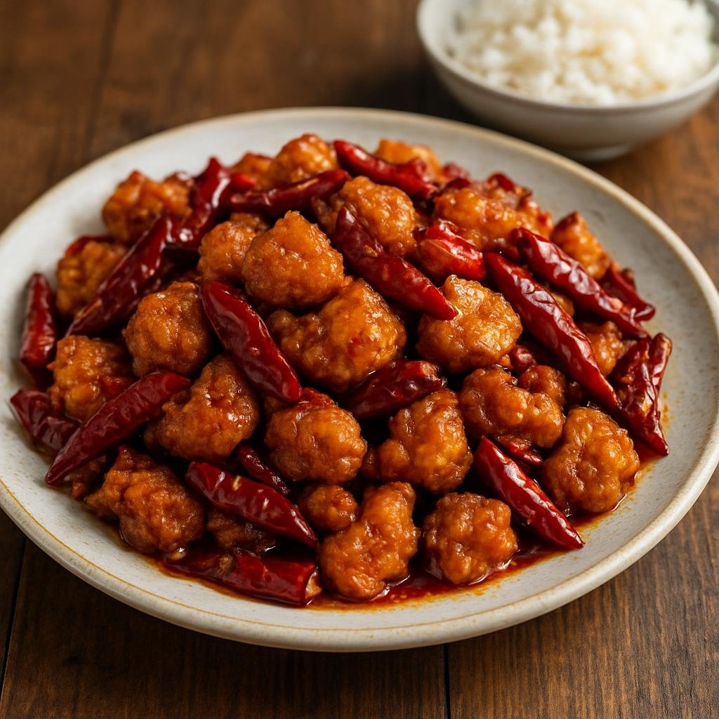 Entree: China – Tianjin – 天津辣子鸡 ➤ Tiānjīn làzǐ jī (Crispy bite-sized chicken stir-fried with dried chilies and savory-spicy seasonings) recipe