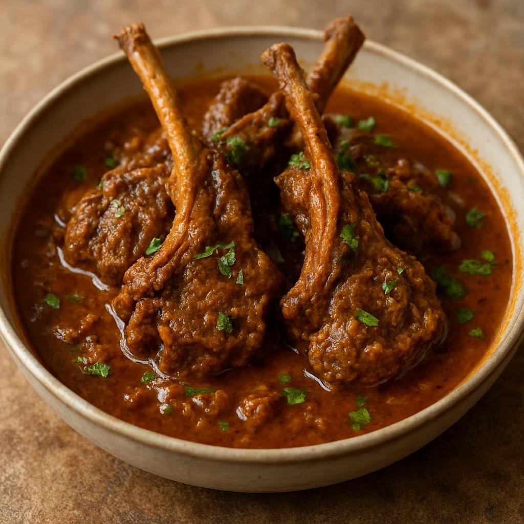 Entree: China – Xinjiang Uyghur – قورما چوپ ➤ Qorma Chop (Braised spiced lamb chops in a rich Uyghur korma-style gravy) recipe