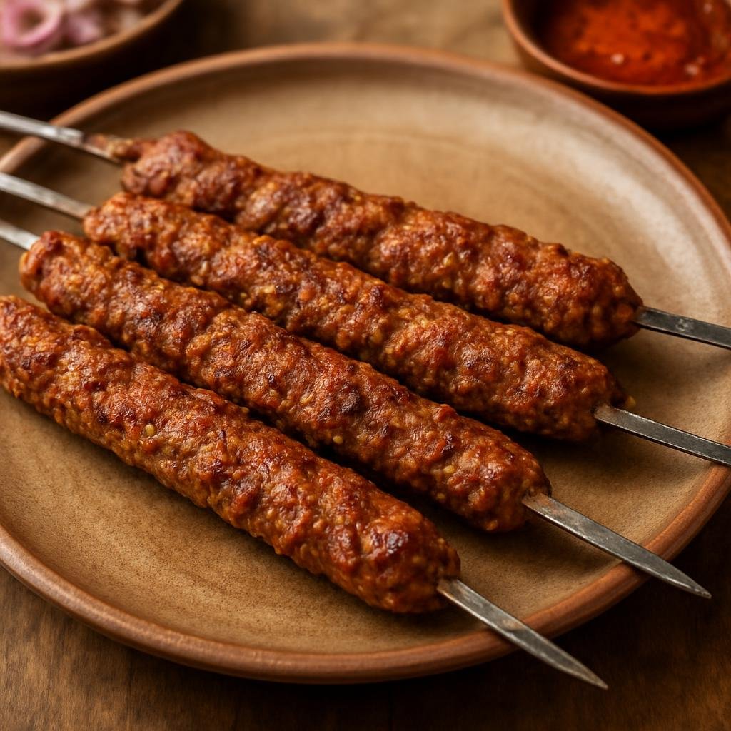 Entree: China – Xinjiang Uyghur – قاۋاپ ➤ Qawap (Grilled spiced minced lamb skewers typical of Uyghur cuisine) recipe