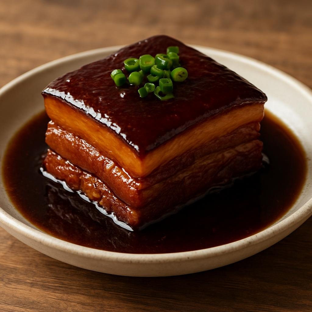 Entree: China – Zhejiang – 东坡肉 ➤ Dōngpō ròu (Meltingly tender braised pork belly caramelized in soy, Shaoxing wine, and aromatics) recipe