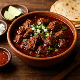 Entree: Mexico – Jalisco – Birria de Res (Beef birria (spiced braised stew)) recipe