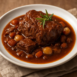 Entree: Italy – Stracotto al Vino (Italian Slow-Braised Chuck in Wine) (Slow-braised beef in wine) recipe