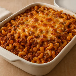 Entree: United States – Baked Macaroni and Beef Casserole recipe