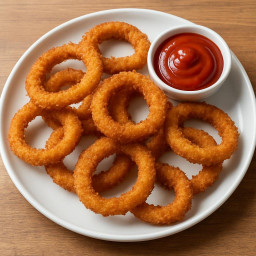 Appetizer: United States – Crispy Onion Rings with Ketchup Dip recipe