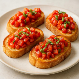 Appetizer: Italy – Bruschetta al Pomodoro (Tomato bruschetta) recipe