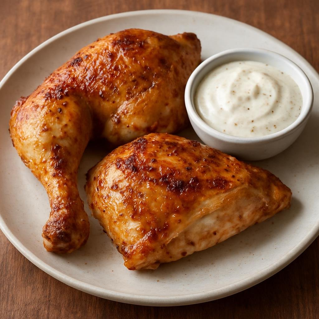 Entree: United States – Southern United States – Chicken and White Barbecue Sauce (Roasted or grilled chicken served with a tangy mayonnaise-and-vinegar white barbecue sauce) recipe