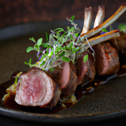 Entrée: United States – Pan-Roasted Rack of Lamb with Shallot and Thyme Sauce recipe