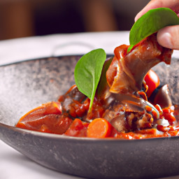 Entrée: France – Lapin aux Légumes (Braised Rabbit with Vegetables) recipe