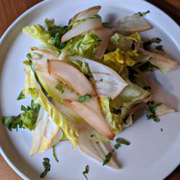 Crisp Fennel-Pear Curly Endive Salad with Lemon-Cognac Vinaigrette recipe