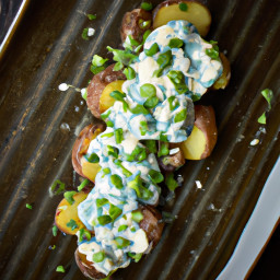 Side Dish: United States – Coal-Kissed Scallion and Horseradish Smashed Potatoes recipe